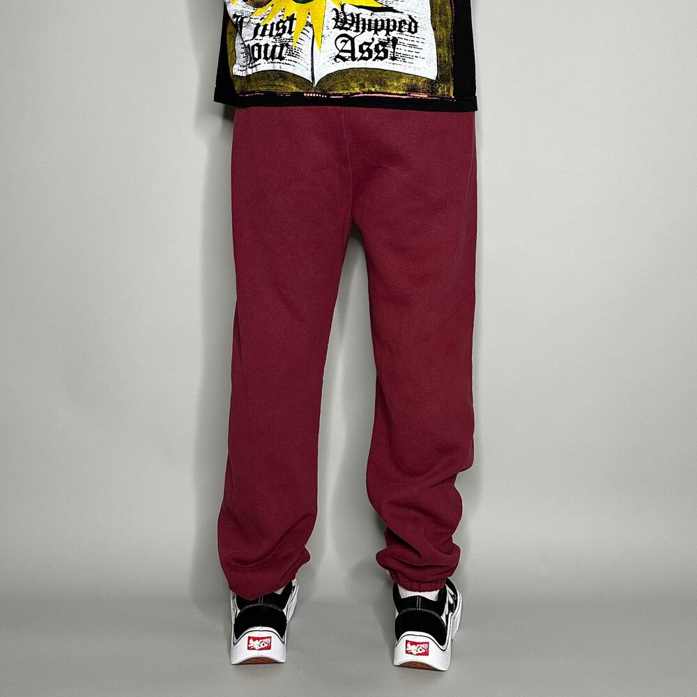 Vintage 90s Russell Sweatpants Mens L Baggy Maroon Red Cotton Joggers Made USA - Picture 3 of 4